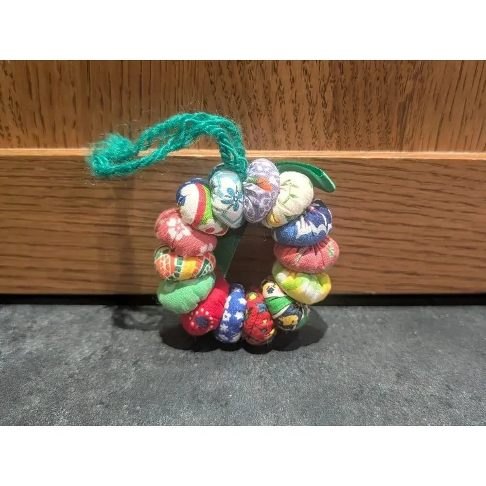 Vintage Christmas Quilt Wreath Ornament